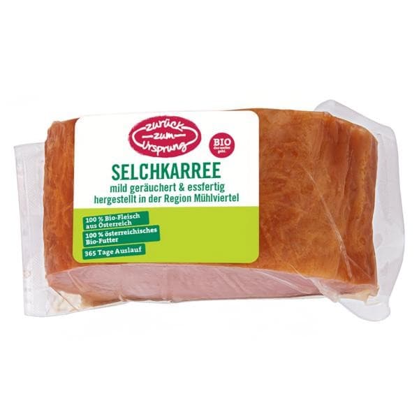 BIO-Selchkarree im Ganzen, 390 g Zurück zum Ursprung – Hofer