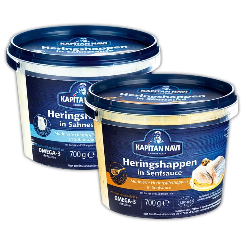 Heringshappen XXL, 700 g KAPITÄN NAVI – Norma