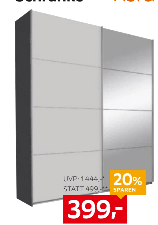 Schwebetürenschrank BR. CA. 181CM Xora Angebot bei XXXLutz