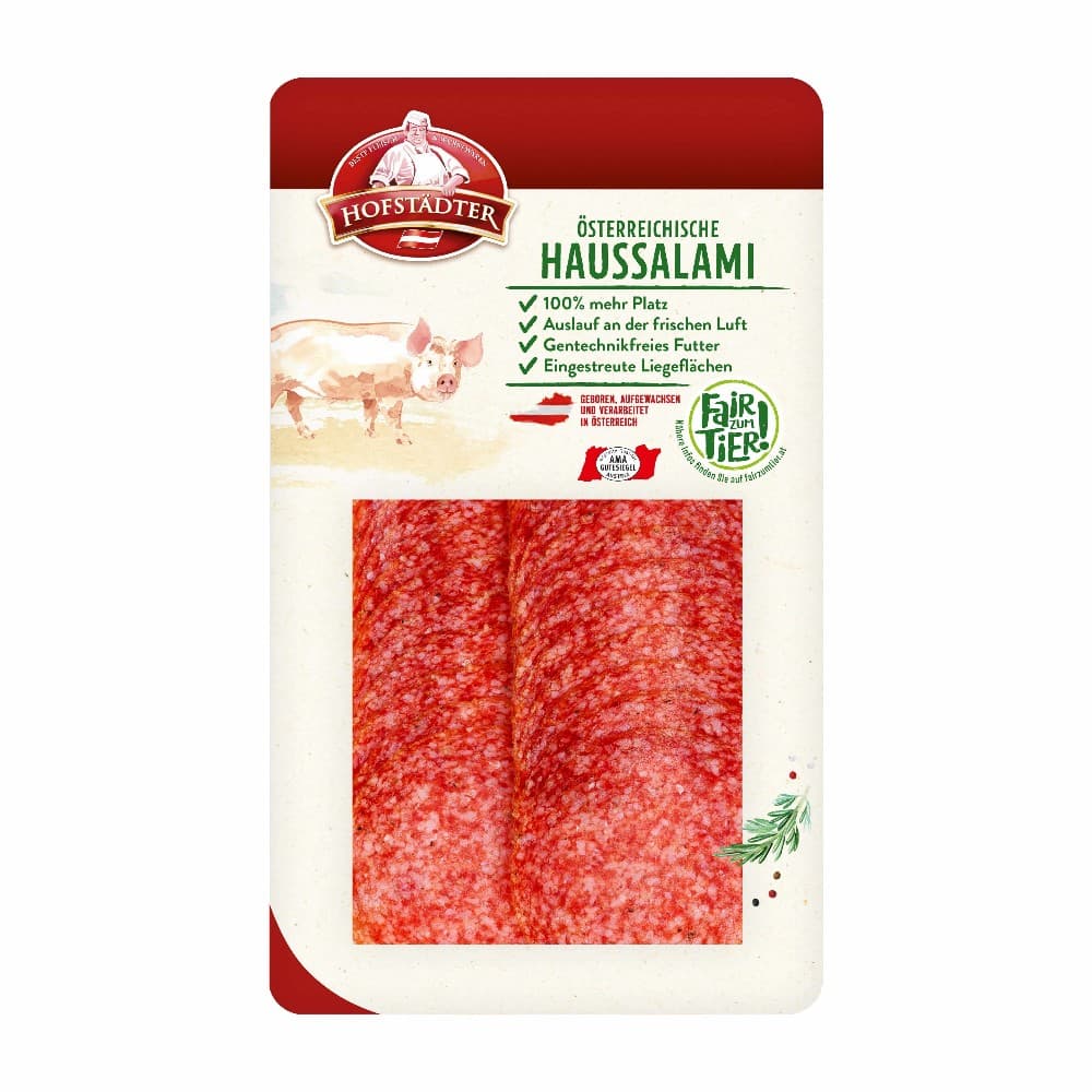 Hofstädter »Fair zum Tier!« Haussalami od. Kantwurst od. Hofstädter Salami div. Sorten, 100 g – Billa