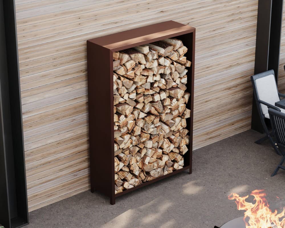 Holzlager Corten 1812, 180 x 120 x 40 cm – Hofer