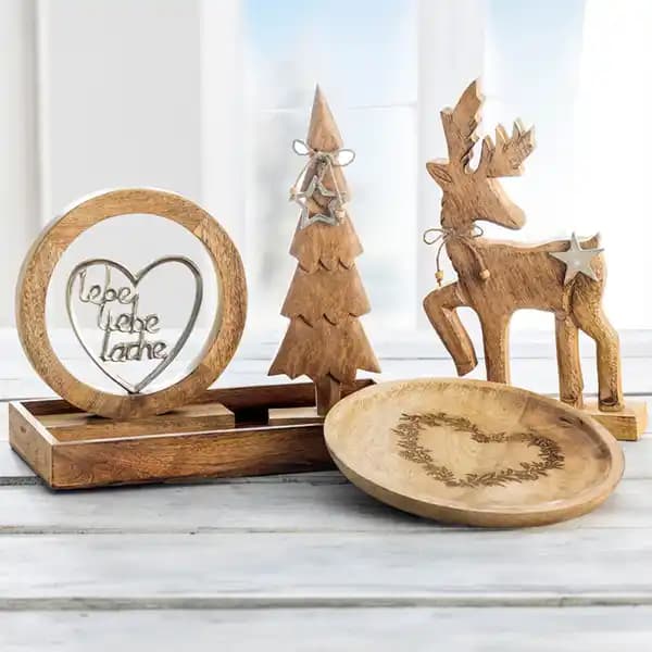 Handgefertigte Mangoholz-Dekoration bella casa – Norma