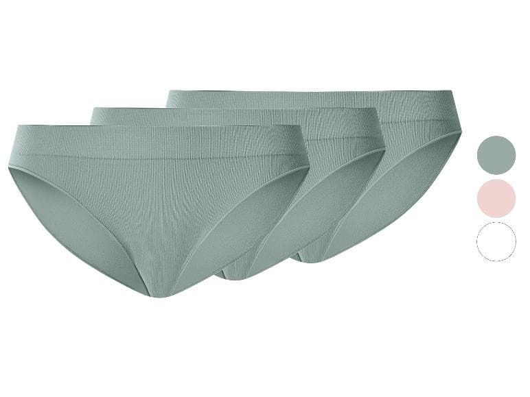 ESMARA Damen Gerippter Slip, 3 Stück – Lidl