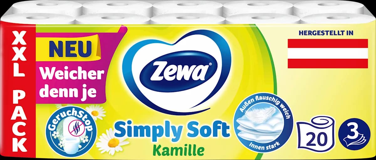 Zewa Simply Soft Toilettenpapier XXL Pack, 18er oder 20er-Packung – Maximarkt
