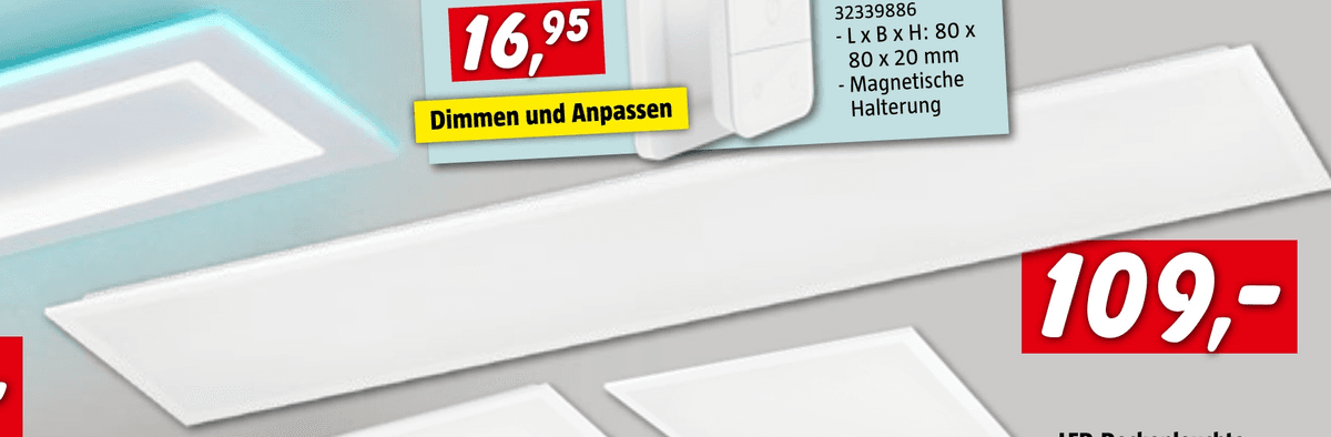LED-Deckenleuchte Moradillo-Z, 119,5 x 29,5 cm – Bauhaus