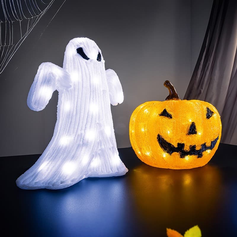 LED-Acryl-HALLOWEEN-Deko Geist, ca. 24 x 14 x 32 cm I-Glow – Norma