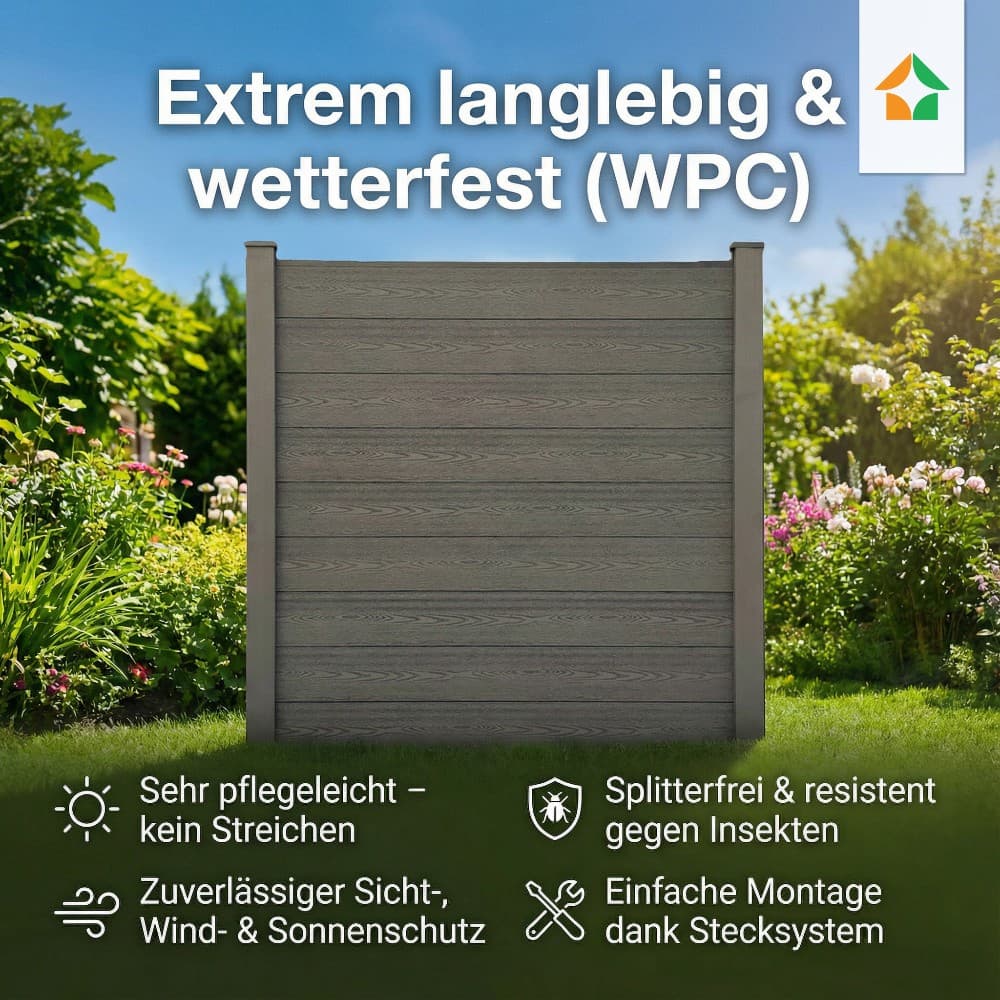 WPC-Sichtschutz-Zaun CORTEZA GreenYard – Norma