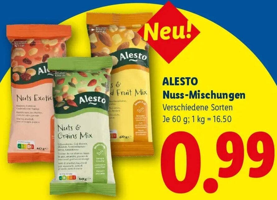 ALESTO Nuss-Mischungen, 60 g – Lidl