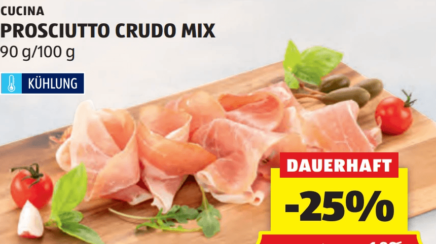 Cucina Prosciutto Crudo Mix, 90 g/100 g – Hofer