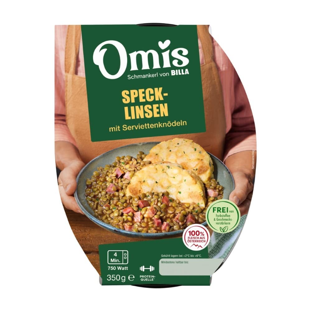 Omis Specklinsen mit Serviettenknödel, 350 g – Billa