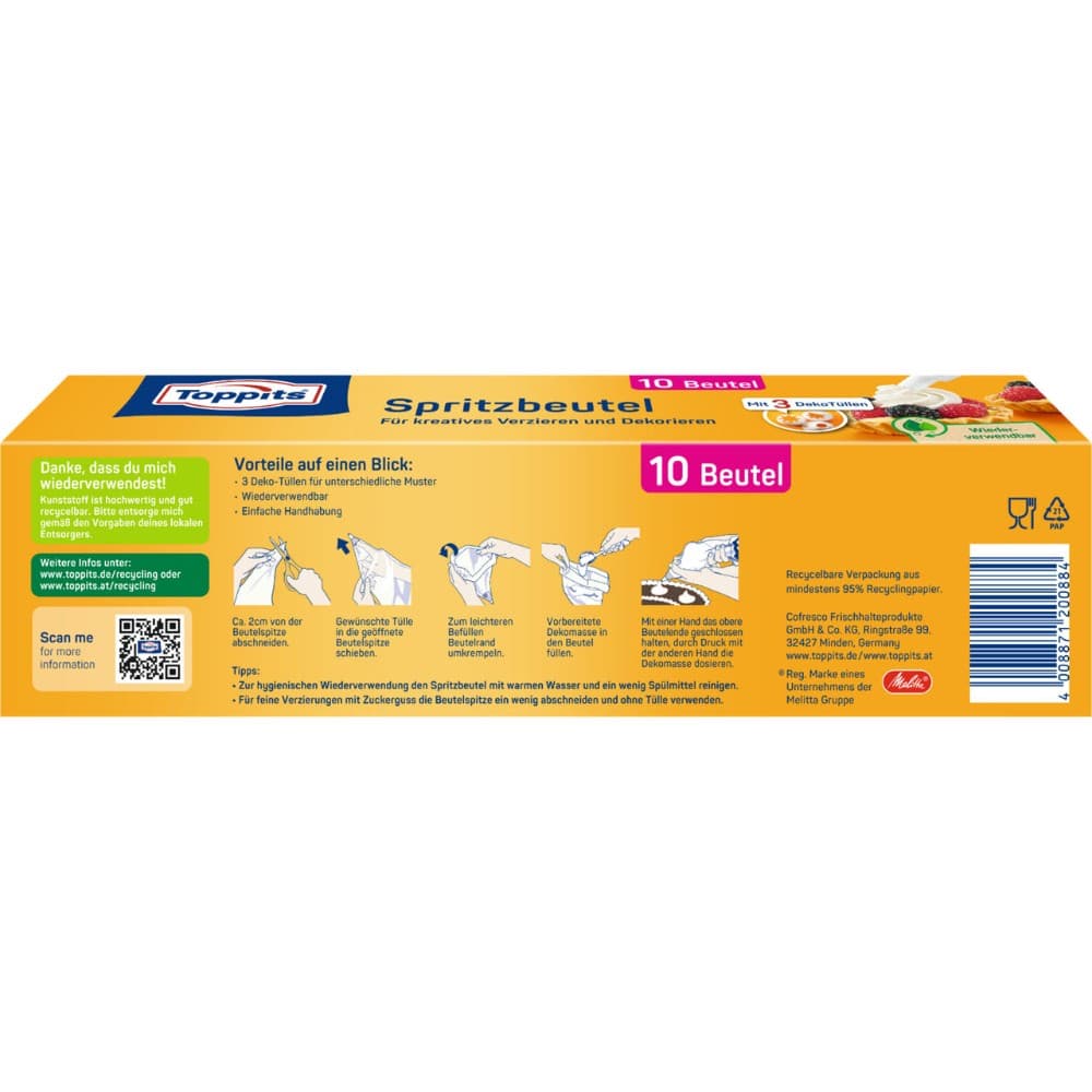 Toppits Spritzbeutel, 10 Stück – Penny