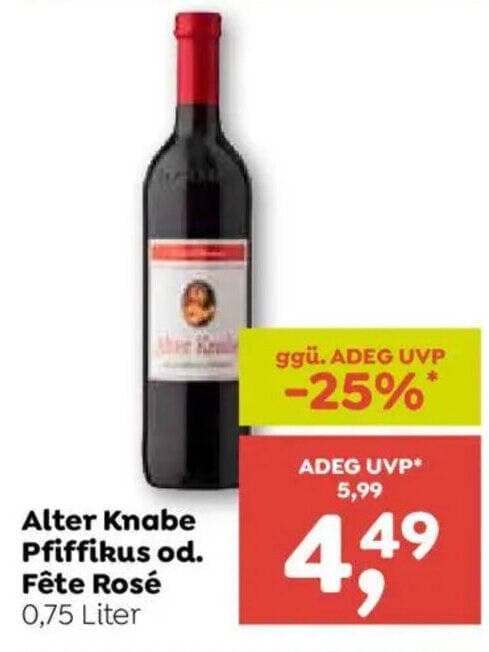 Alter Knabe Pfiffikus od. Fête Rosé, 0.75 Liter – Adeg