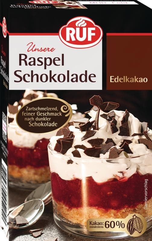 RUF Raspel Schokolade Edelkakao, 100 g – Norma