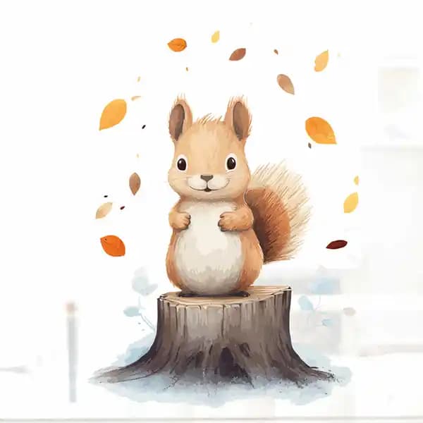 bella casa Fensterbilder Eichhörnchen ca. 46 x 66 cm Angebot bei Norma
