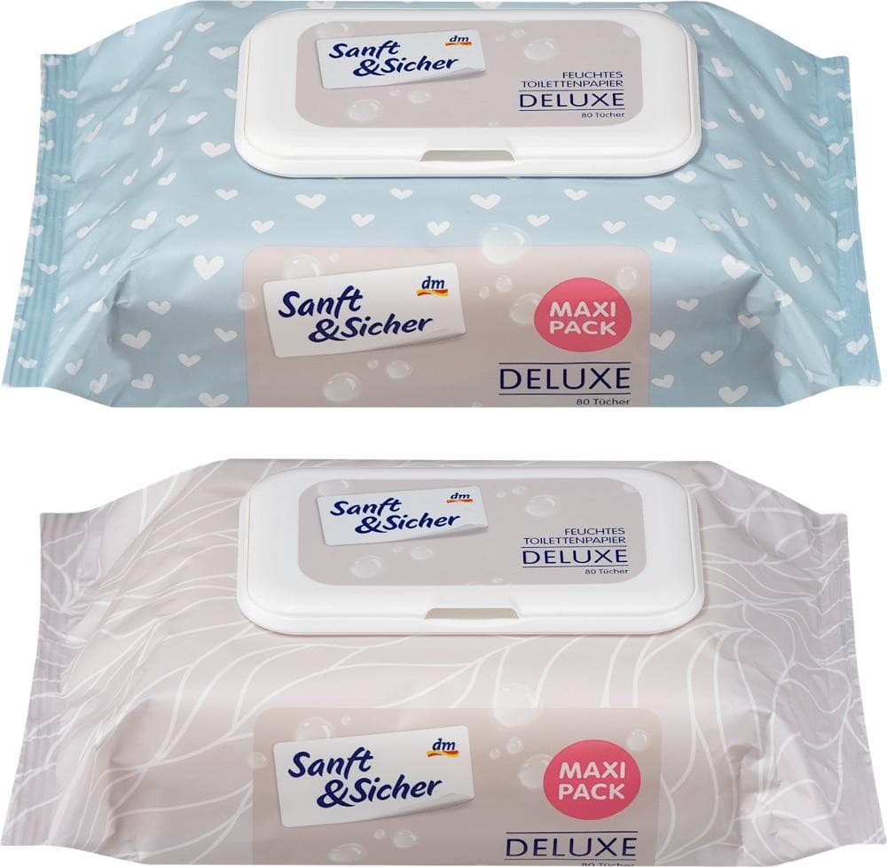 Sanft & Sicher Deluxe Feuchtes Toilettenpapier, 80 Stk. – Dm