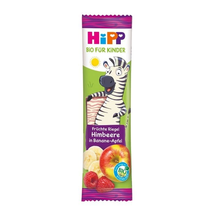 Fruchtriegel Himbeere-Apfel Zebra, 23 g Hipp – Dm