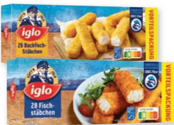 Iglo Fischstäbchen, Backfischstäbchen, Goldschatz Käse oder Filegro Müllerin Art, 500 g - 840 g – Maximarkt