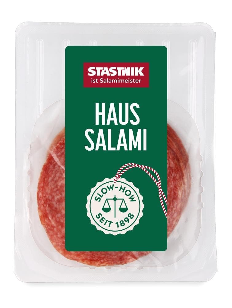 Stastnik Haussalami, Pfeffersalami od. Kantwurst, 75 g Packung – Billa Plus