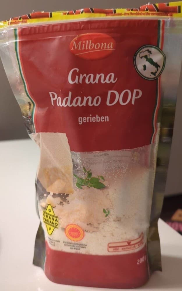 Milbona Grana Padano DOP gerieben 200 g + 50 g gratis Angebot bei Lidl