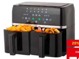 Simpex Basic Doppelheißluftfritteuse, 8 Liter Gesamtvolumen – Interspar