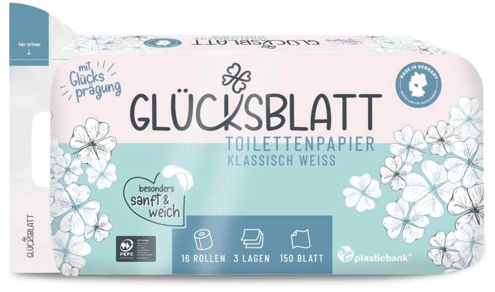 Glücksblatt Toiletten-Papier, 16 Rollen – Penny