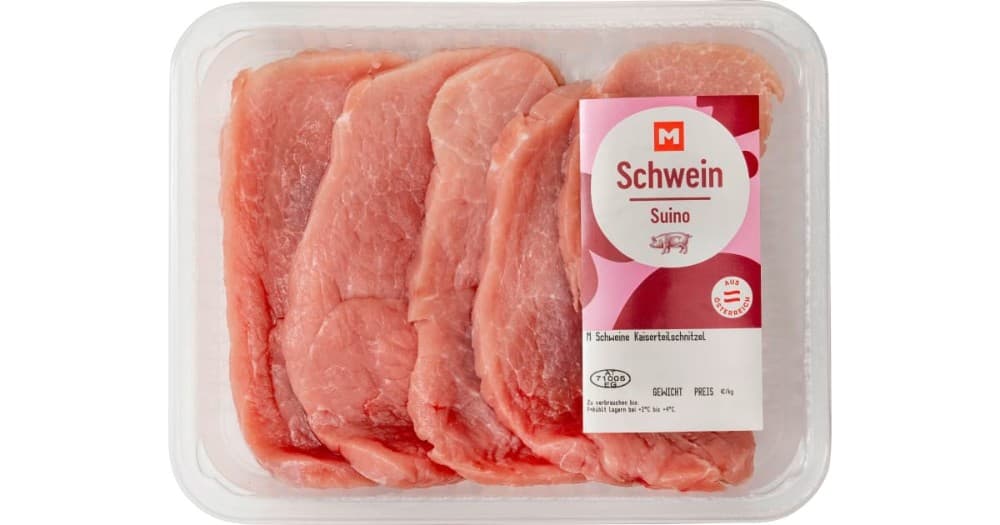 Schweine Kaiserteilschnitzel, 500 g – MPREIS