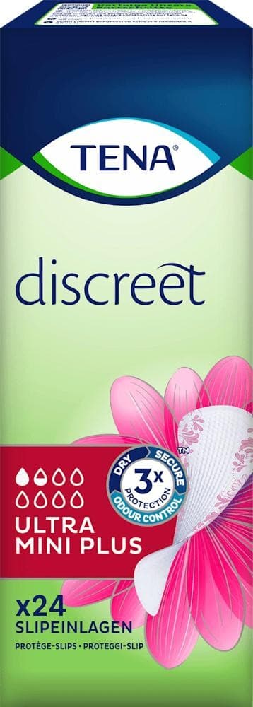 TENA discreet Slipeinlagen Inkontinenz Ultra Mini Plus, 24 Stk. – Dm