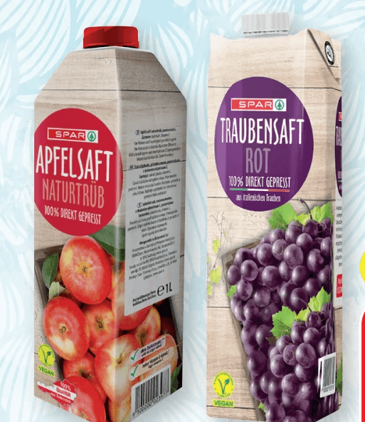 SPAR 100% Apfel- oder Traubendirektsaft 1 l Angebot bei Spar
