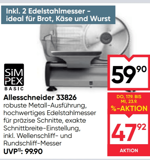 Allesschneider 33826 SIMPEX BASIC – Maximarkt
