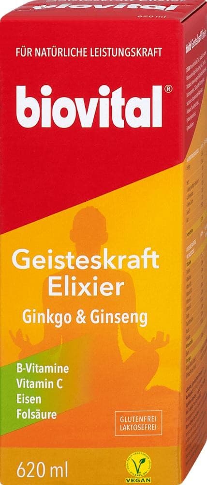biovital Geisteskraft Elixier Ginkgo & Ginseng, 620 ml – Dm