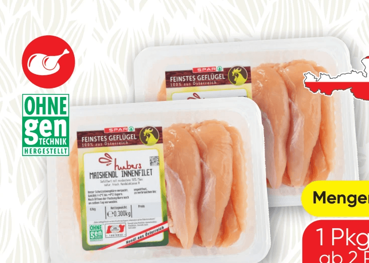 Hendl-Innenfilet 300-g-Packung Spar Angebot bei Spar