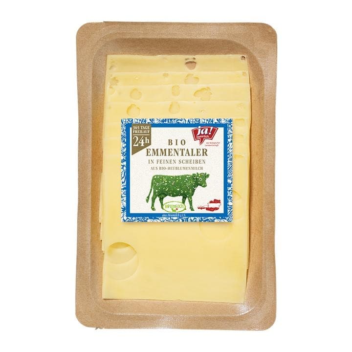 Ja! Natürlich Bio-Emmentaler Scheiben, 150 g Packung – Billa