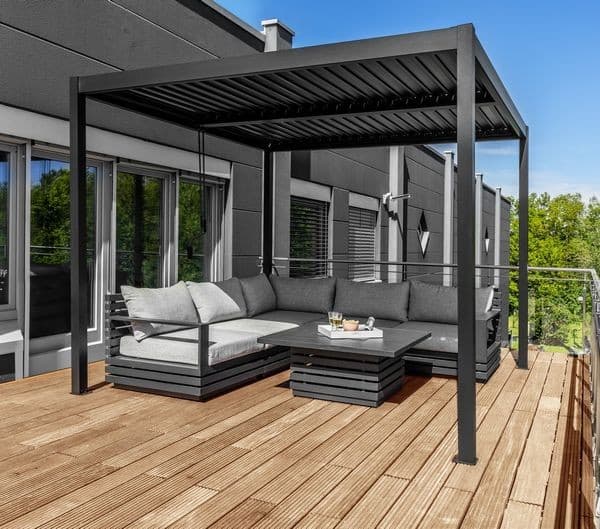 Pavillon mit Lamellendach, ca. 300 x 300 x 240 cm – Norma