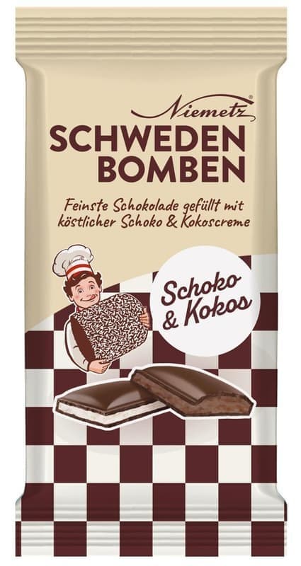 Schwedenbomben Schoko & Kokos, 6 Stück, 108 g Niemetz SCHWEDENBOMBEN – Norma