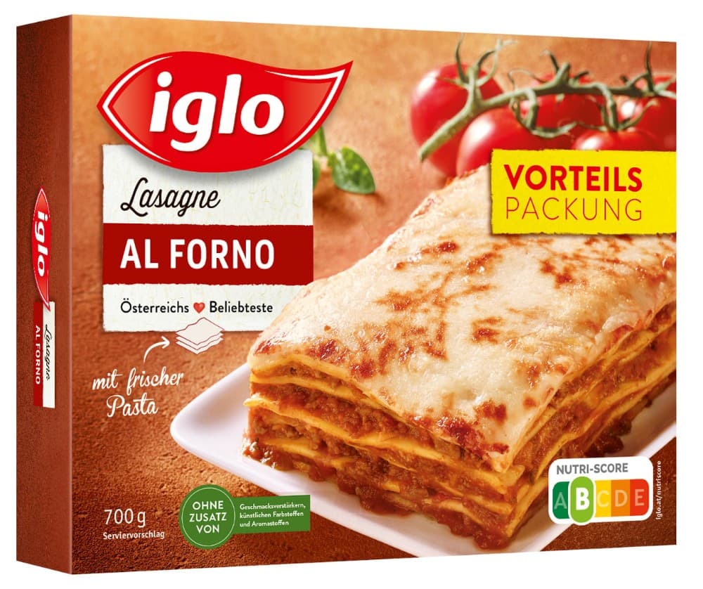 Iglo Genießerpfanne oder Lasagne al Forno, 500 - 700 g – Eurospar