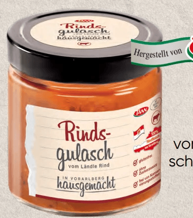 In Vorarlberg hausgemacht Rindsgulasch, 360 g TANN – Spar