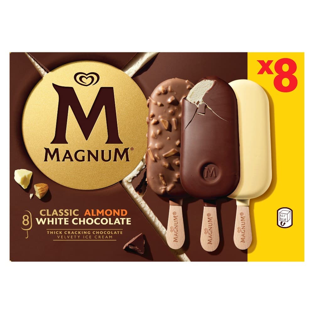 Eskimo Magnum Classic, Mandel oder Classic/Almond/White Chocolate 8er-Packung, 770 ml oder 800 ml Angebot bei Maximarkt