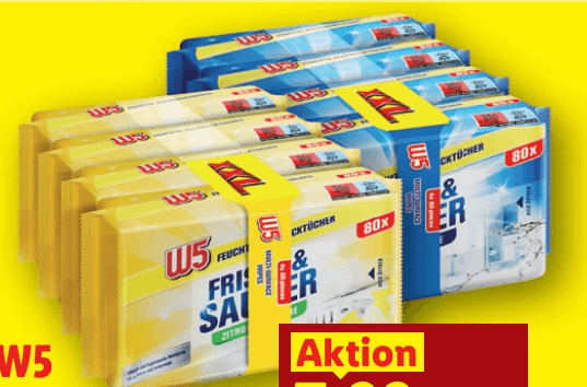 W5 Feuchte Allzwecktücher 4x 80 Stk. Angebot bei Lidl