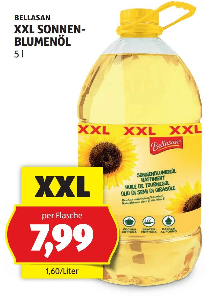 Bellassan XXL Sonnenblumenöl, 5 l – Hofer