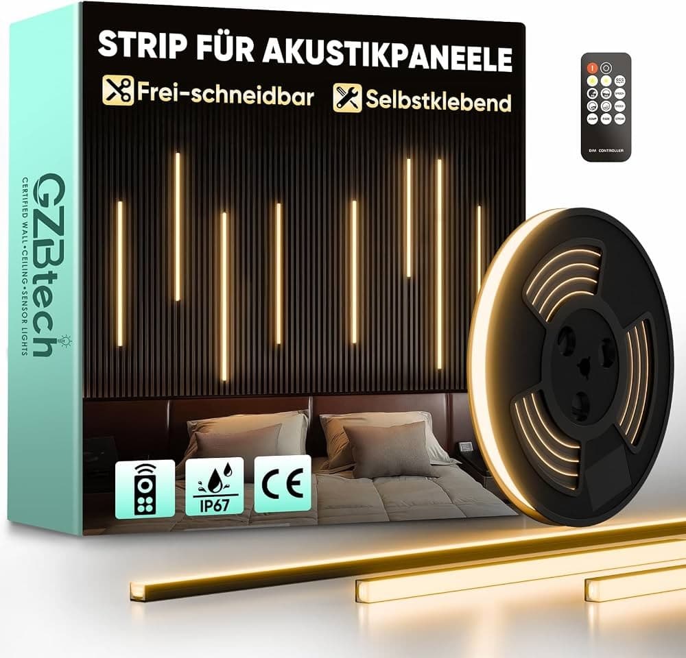 LED-Stripe-Set für Akustikpaneele, 3 m, 18 W – Bauhaus