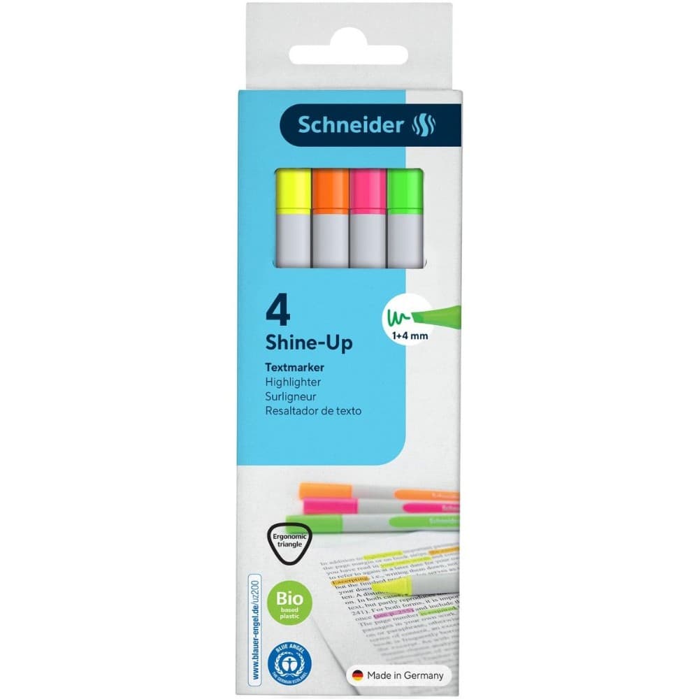 Textmarker Etui Shine-Up 4 Stk. SCHNEIDER Angebot bei Müller