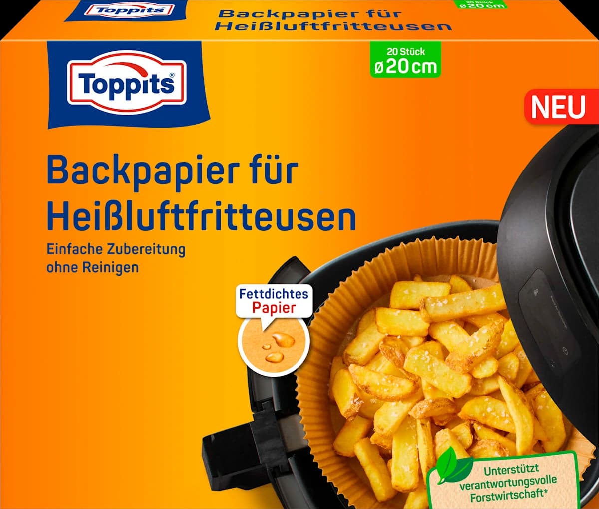 Toppits Backpapier für Heißluftfritteusen – Eurospar