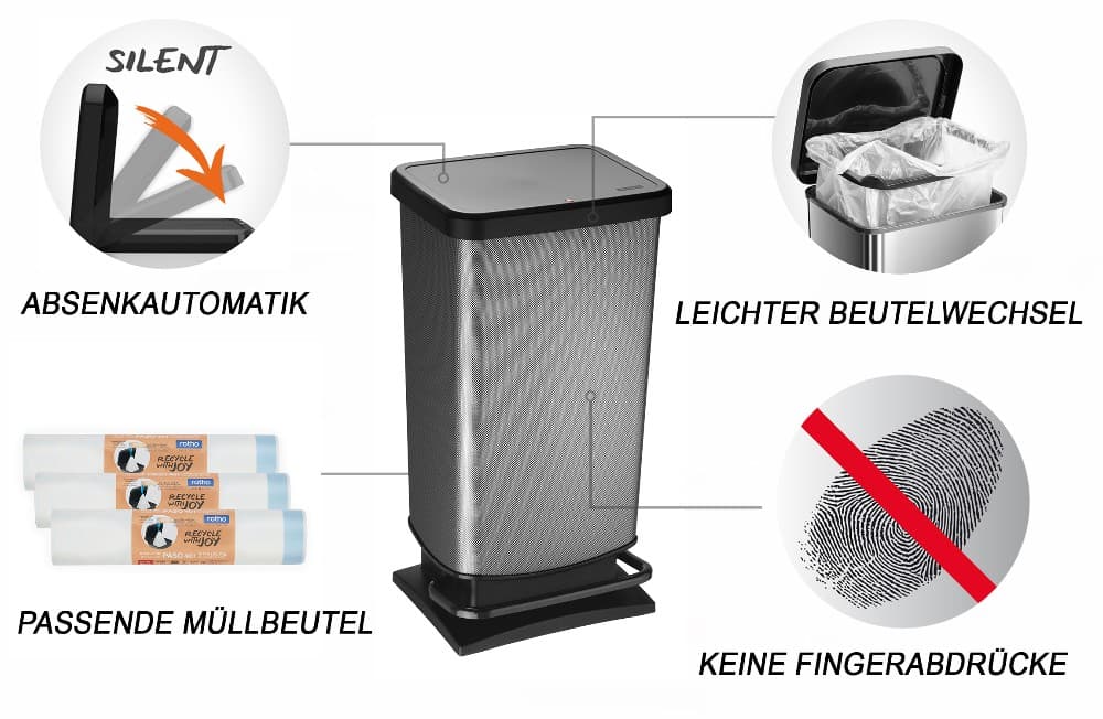 Treteimer Paso, 40 l Rotho – Bauhaus
