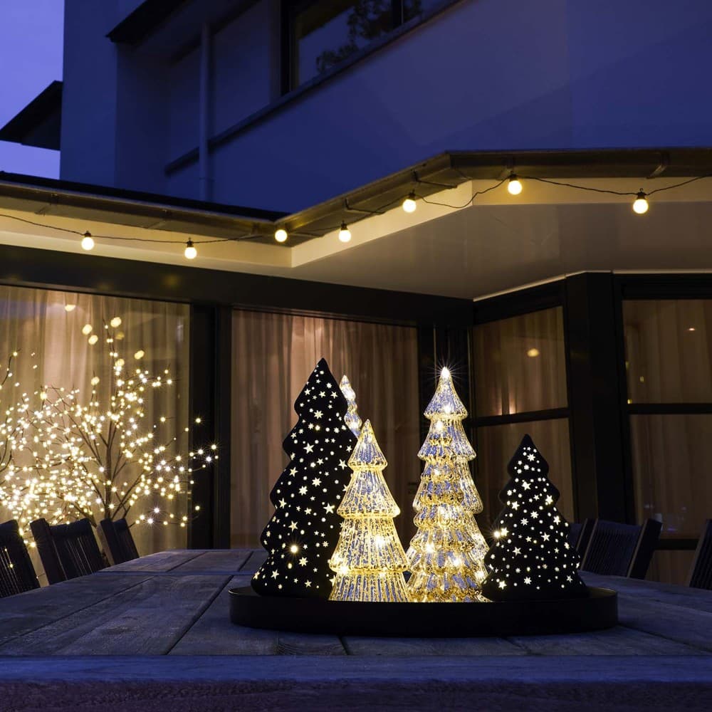 Glitzender Glas-Christbaum mit LED Funktion – Interspar