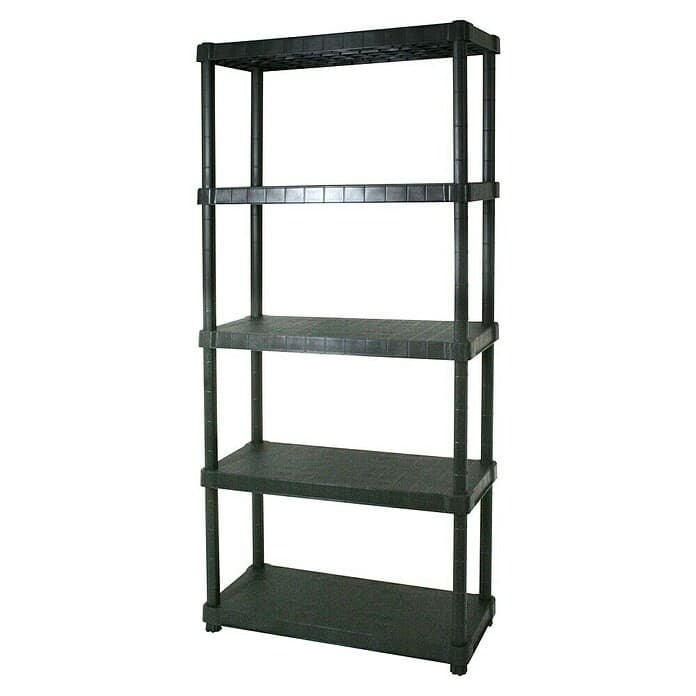 Kunststoffregal, 5 Böden, H x B x T: 188 x 90 x 40 cm, 55 kg – Bauhaus