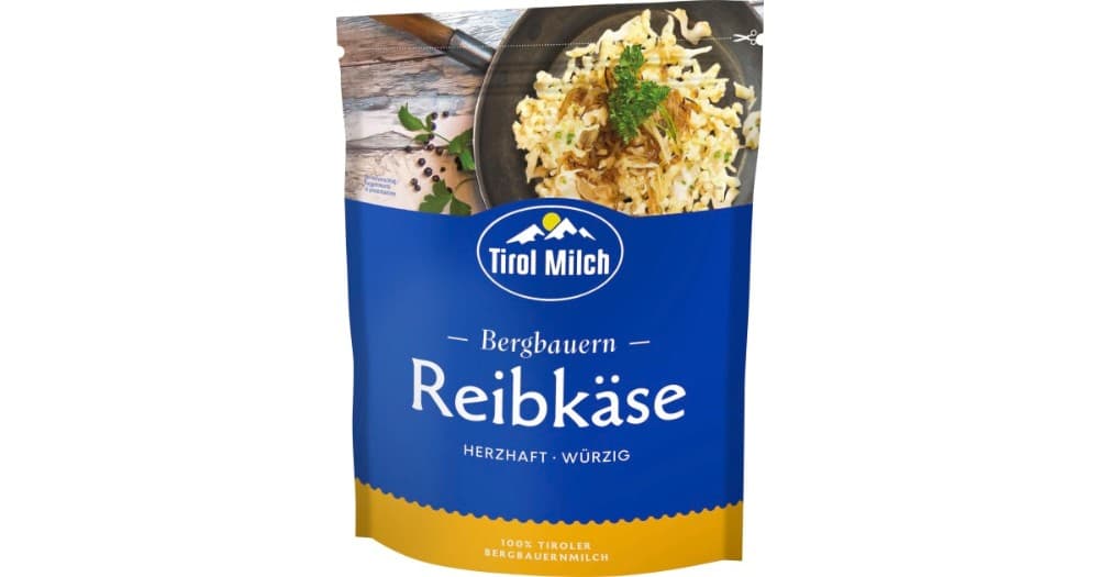 Tirol Milch Reibkäse, 200 g – MPREIS