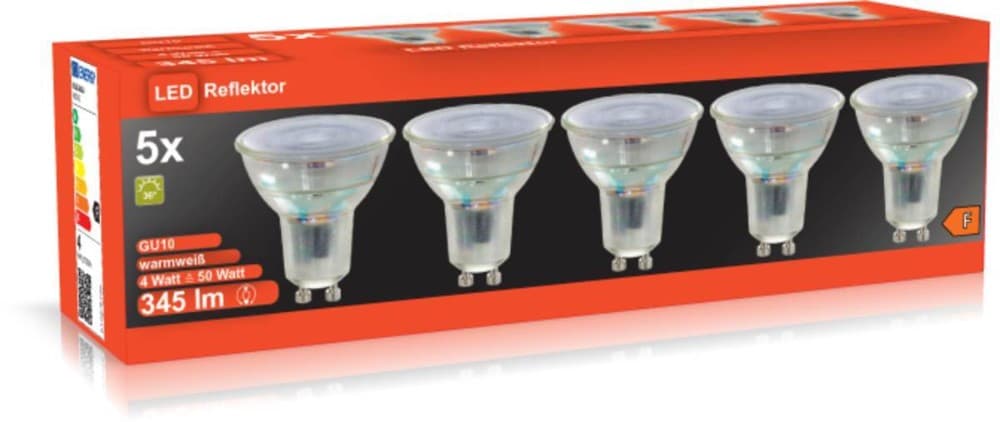 LED-Leuchtmittel 5er-Multipack Reflektor GU10, 5er-Multipack – Norma