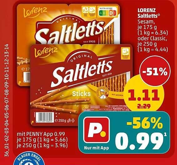 Saltletts je 175 g oder je 250 g Lorenz Angebot bei Norma