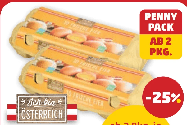Frische Eier aus Bodenhaltung, 10 Stk. – Penny