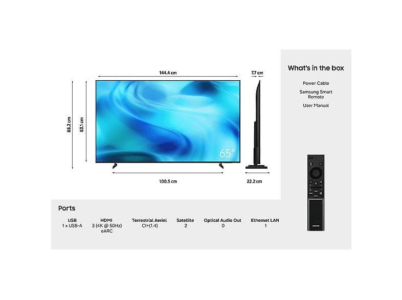 Samsung Crystal UHD TV 65U8000H, 65"/163 cm – Interspar